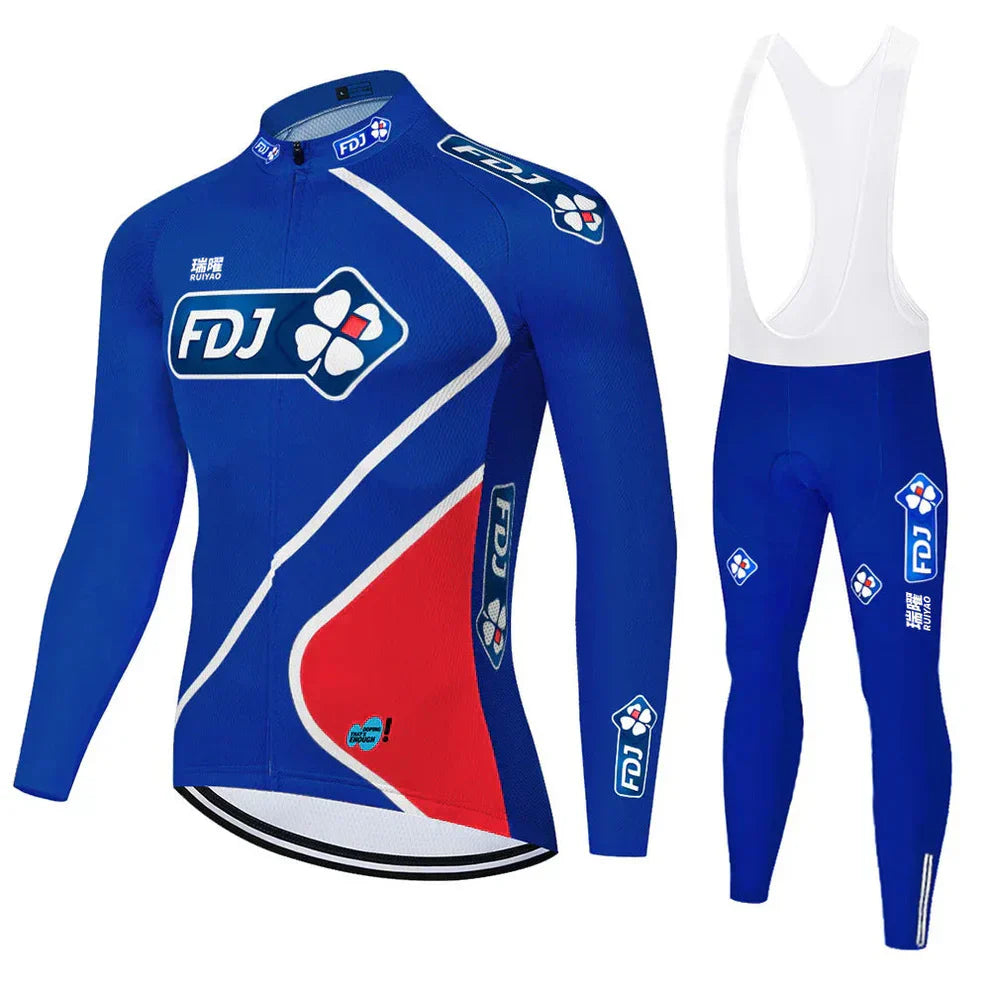 FDJ | Professionelles Langarm-Radsport-Set