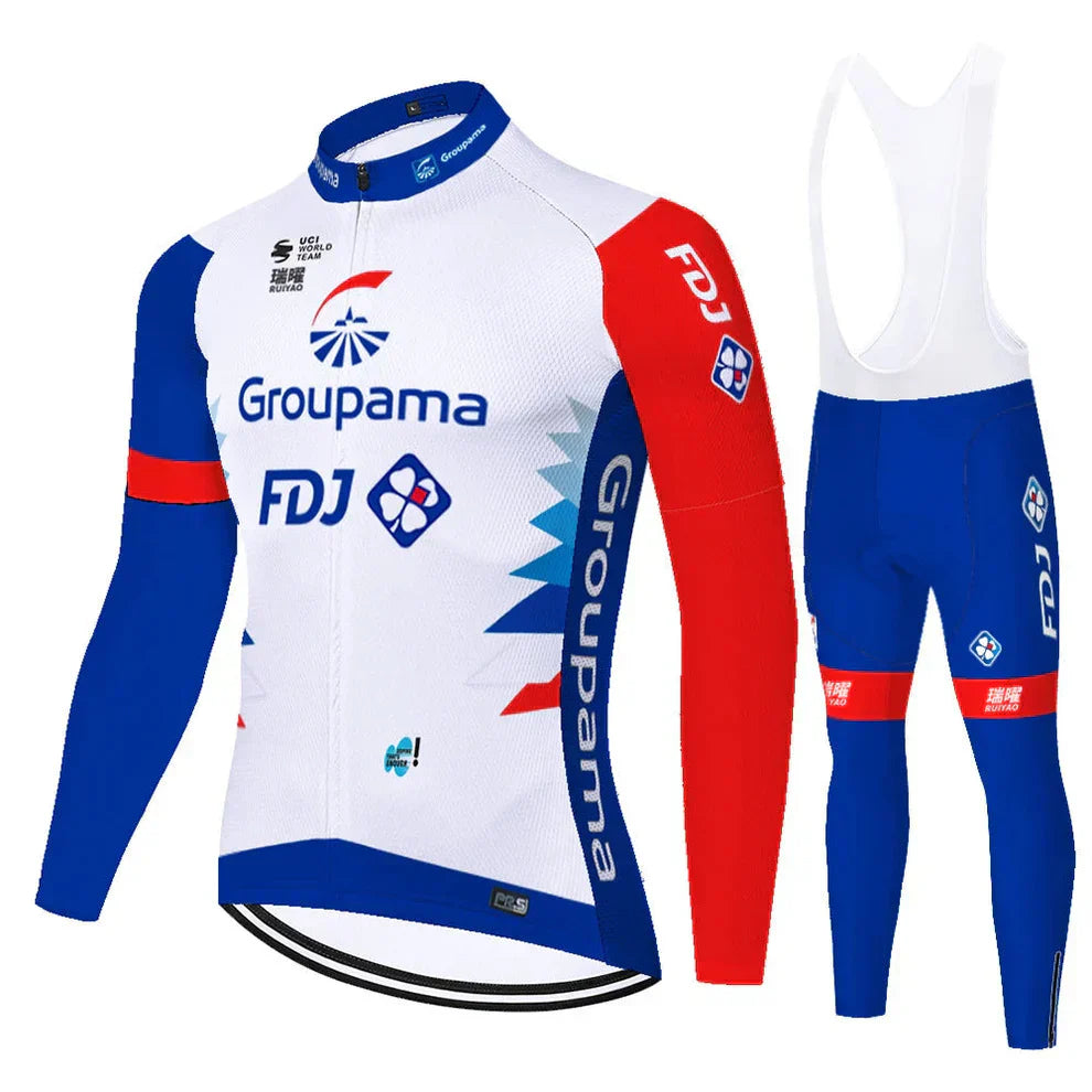 FDJ | Professionelles Langarm-Radsport-Set