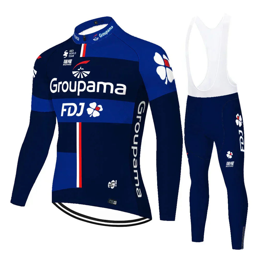 FDJ | Professionelles Langarm-Radsport-Set