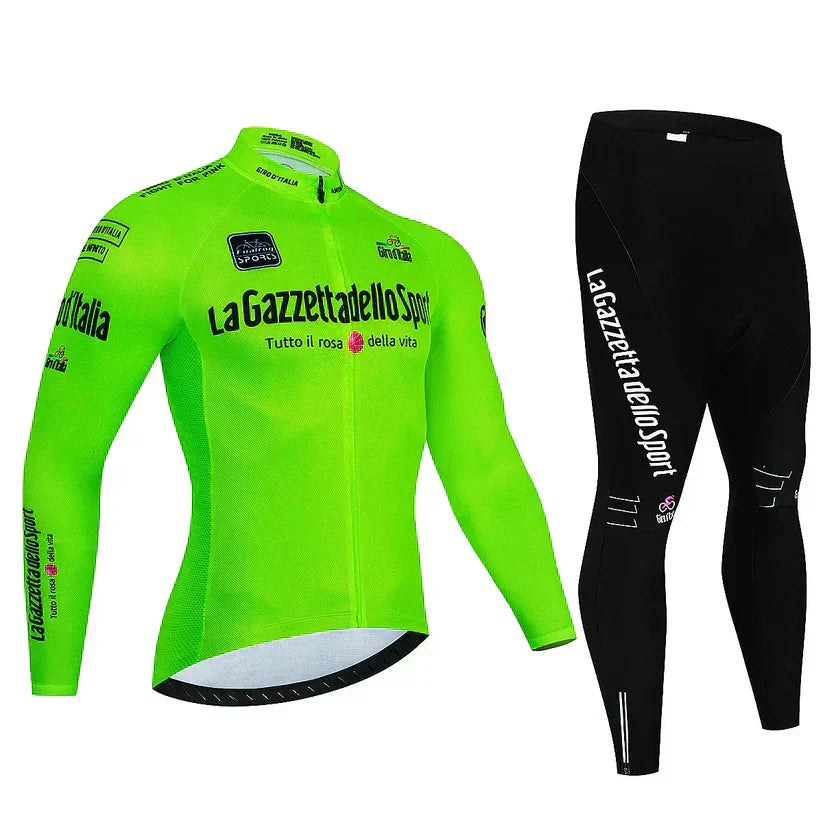 Giro D’Italia | Professionelles Langarm-Radtrikot – Fleece-Futter-Version