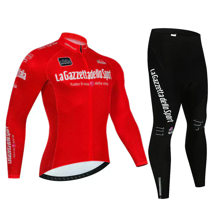 Giro D’Italia | Professionelles Langarm-Radtrikot – Fleece-Futter-Version