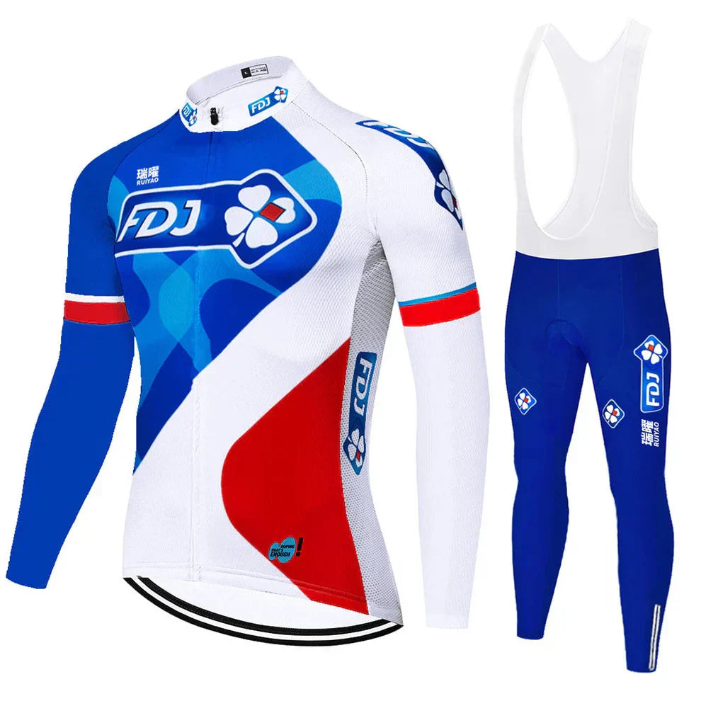 FDJ | Professionelles Langarm-Radsport-Set